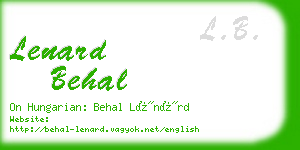 lenard behal business card
